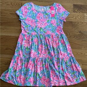 Lilly Pulitzer Vibrant Pink and Blue Floral Mini Dress